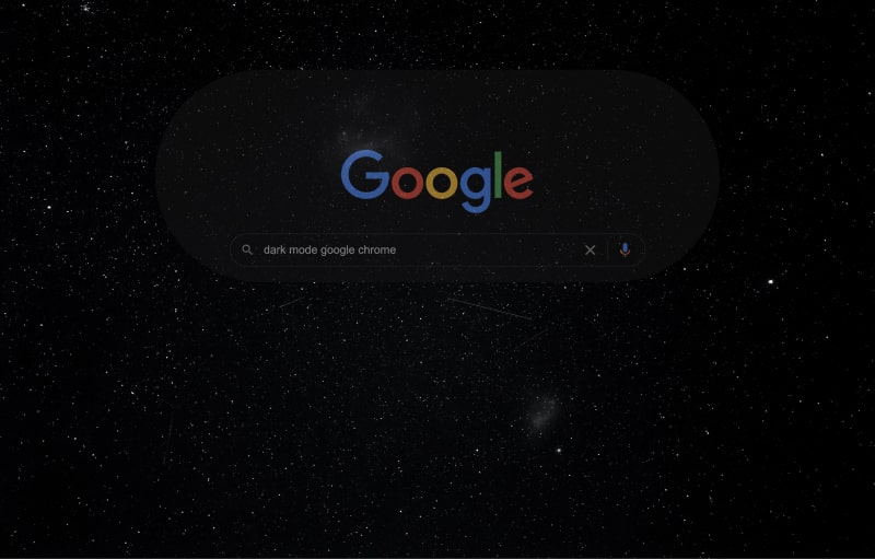 Dark mode on Google Chrome min min